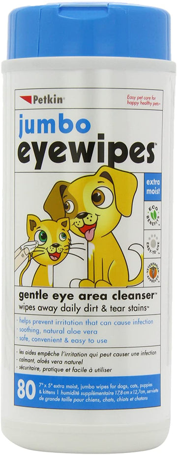 Petkin Jumbo Eye Wipes Pack of 80